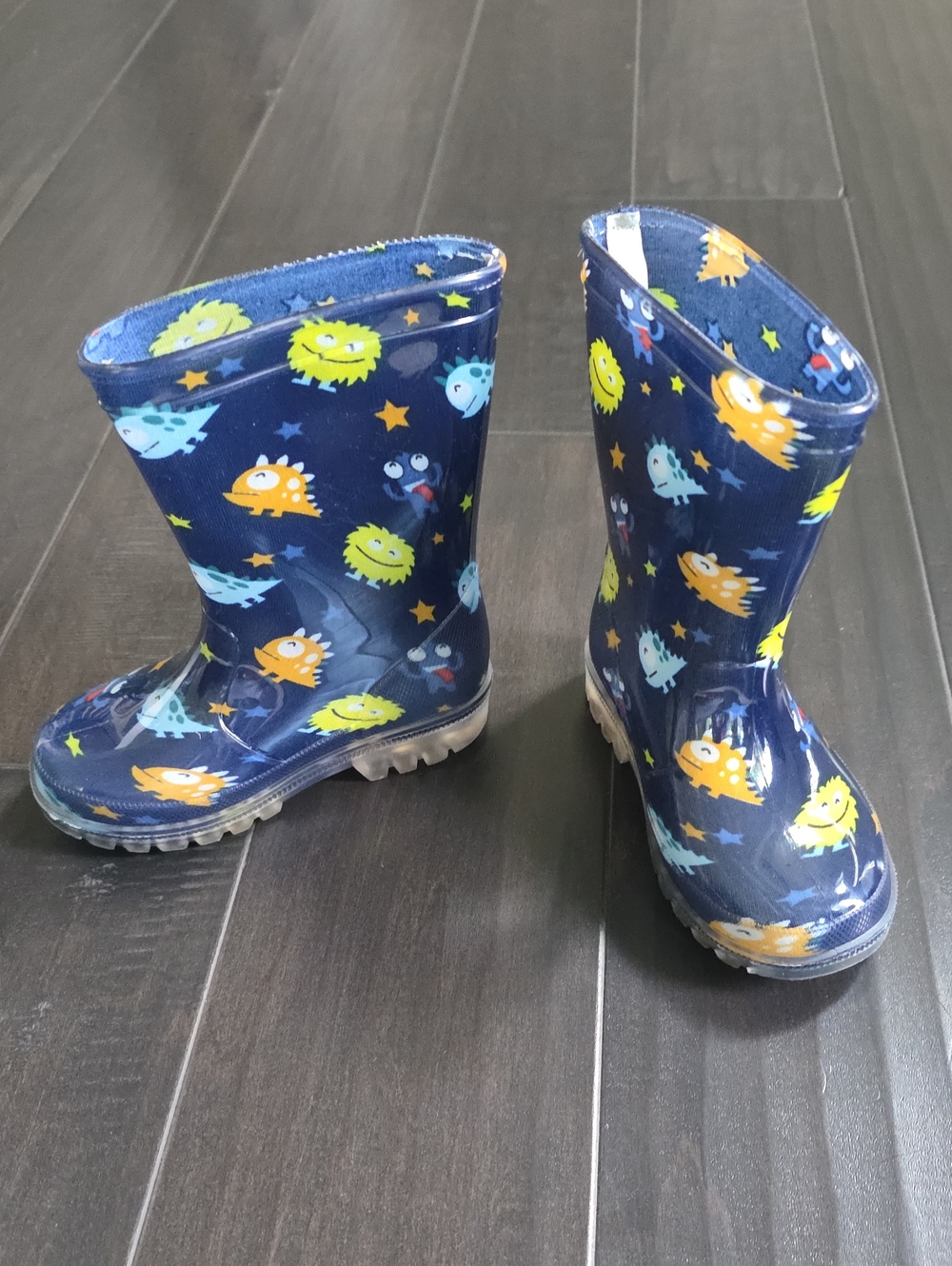 Children's Navy Monster Rain Boots